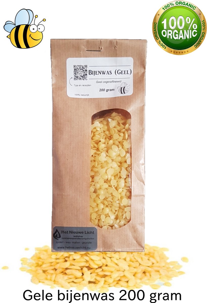 Bijenwas korrels | 200 gram | 100% zuivere Bijenwas